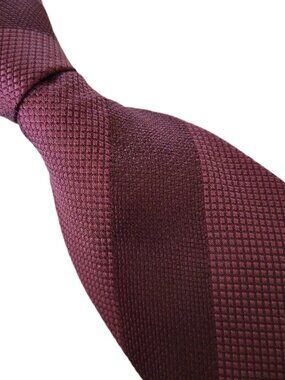 NWT TOM FORD Burgundy Tone Wide Striped Woven Silk Tie $280